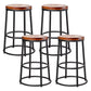 Contemporary Wood Counter Stools Metal Bar Stools for Home Use 4 Piece Set Counter Stool(26"H) Clearhalo 'Bar Furniture' 'Bar Stools' 'bar_stools' 'furn' 'furn_bar_stools' 'Furniture' 'Kitchen & Dining Furniture' 6196323