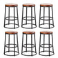 Contemporary Wood Counter Stools Metal Bar Stools for Home Use 6 Piece Set Counter Stool(26"H) Clearhalo 'Bar Furniture' 'Bar Stools' 'bar_stools' 'furn' 'furn_bar_stools' 'Furniture' 'Kitchen & Dining Furniture' 6196325