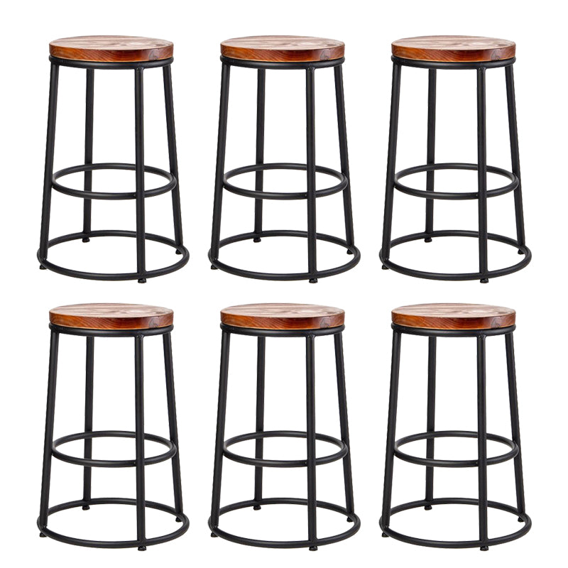 Contemporary Wood Counter Stools Metal Bar Stools for Home Use 6 Piece Set Counter Stool(26"H) Clearhalo 'Bar Furniture' 'Bar Stools' 'bar_stools' 'furn' 'furn_bar_stools' 'Furniture' 'Kitchen & Dining Furniture' 6196325