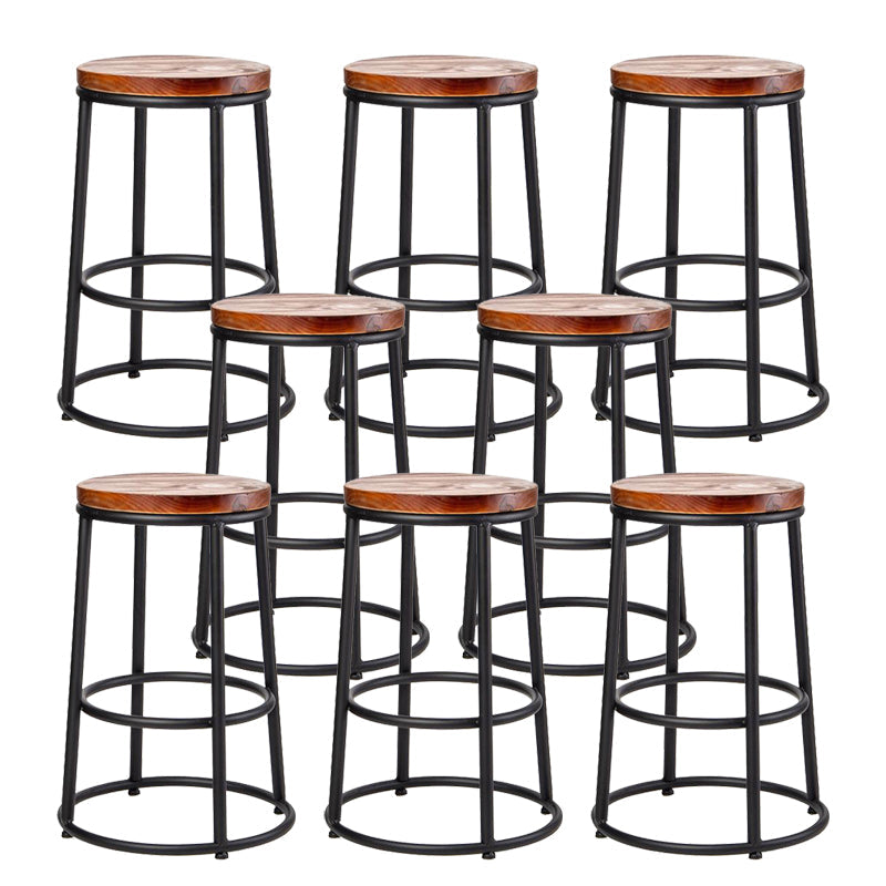 Contemporary Wood Counter Stools Metal Bar Stools for Home Use 8 Piece Set Counter Stool(26"H) Clearhalo 'Bar Furniture' 'Bar Stools' 'bar_stools' 'furn' 'furn_bar_stools' 'Furniture' 'Kitchen & Dining Furniture' 6196328