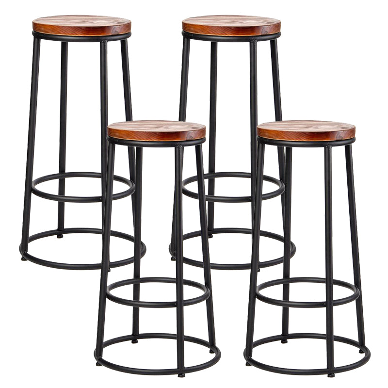 Contemporary Wood Counter Stools Metal Bar Stools for Home Use 4 Piece Set Bar Stool(30"H) Clearhalo 'Bar Furniture' 'Bar Stools' 'bar_stools' 'furn' 'furn_bar_stools' 'Furniture' 'Kitchen & Dining Furniture' 6196333