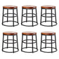 Contemporary Wood Counter Stools Metal Bar Stools for Home Use 6 Piece Set Short Stool(18"H) Clearhalo 'Bar Furniture' 'Bar Stools' 'bar_stools' 'furn' 'furn_bar_stools' 'Furniture' 'Kitchen & Dining Furniture' 6196340