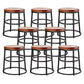 Contemporary Wood Counter Stools Metal Bar Stools for Home Use 8 Piece Set Short Stool(18"H) Clearhalo 'Bar Furniture' 'Bar Stools' 'bar_stools' 'furn' 'furn_bar_stools' 'Furniture' 'Kitchen & Dining Furniture' 6196341