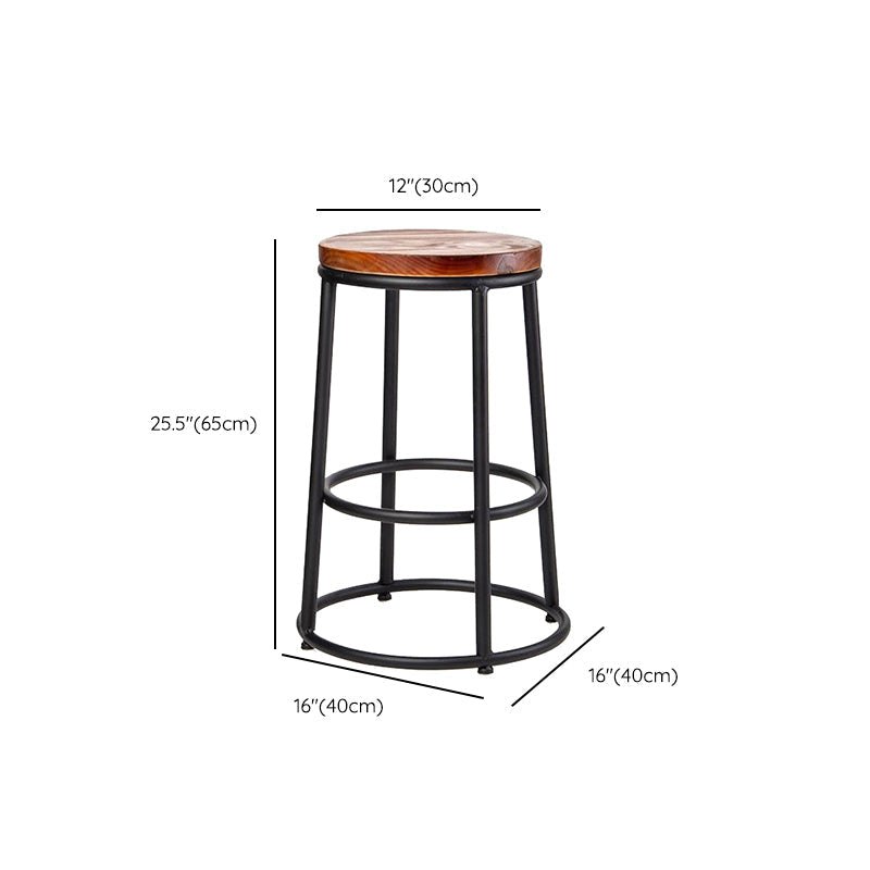 Contemporary Wood Counter Stools Metal Bar Stools for Home Use Clearhalo 'Bar Furniture' 'Bar Stools' 'bar_stools' 'furn' 'furn_bar_stools' 'Furniture' 'Kitchen & Dining Furniture' 6196343