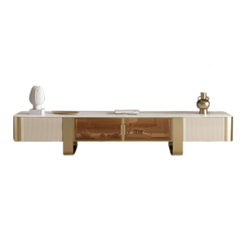 Modern Stone TV Stand Console Enclosed Storage TV Media Stand with Doors for Living Room Clearhalo 'furn' 'furn_tv_stands_entertainment_centers' 'Furniture' 'Living Room Furniture' 'TV Stands & Entertainment Centers' 'TV Stands & Media Storage Furniture' 'tv_stands_entertainment_centers' 6196413
