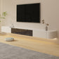 Meuble TV contemporain en pierre, Console blanche flottante, support multimédia pour salon