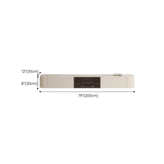 Console TV in pietra contemporanea Console White Floating TV Stand per soggiorno