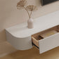 12" W Modern TV Media Stand Enclosed Storage TV Media Console with Drawers