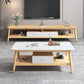 Supporto TV scandinavo da 16" con ripiani aperti, console multimediale TV con cassetti