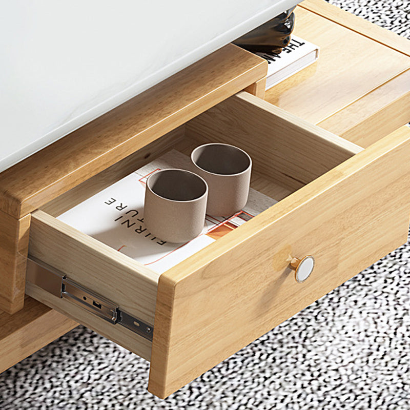 Supporto TV scandinavo da 16" con ripiani aperti, console multimediale TV con cassetti