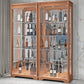 Modern Curio Cabinet Solid Wood Display Stand in Black/ Walnut Finish