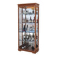 Modern Curio Cabinet Solid Wood Display Stand in Black/ Walnut Finish