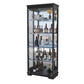 Modern Curio Cabinet Solid Wood Display Stand in Black/ Walnut Finish