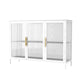 Glass Door Display Cabinet Industrial Storage Cabinet for Living Room 47"L x 16"W x 35"H White Clearhalo 'Display & China Cabinets' 'display_china_cabinets' 'furn' 'furn_display_china_cabinets' 'Furniture' 'Kitchen & Dining Furniture' 6196693