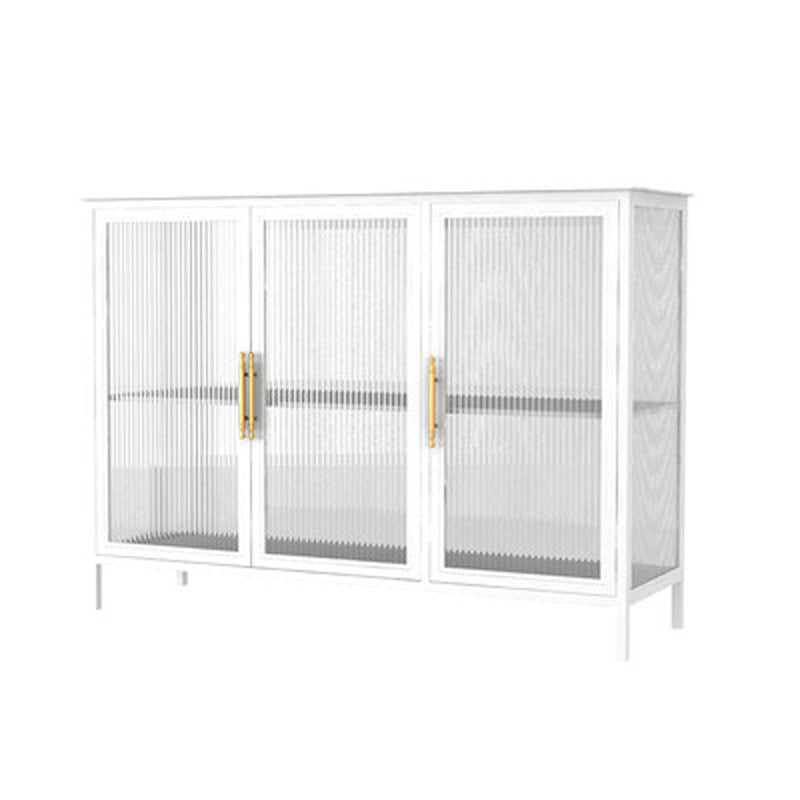 Glass Door Display Cabinet Industrial Storage Cabinet for Living Room 47"L x 16"W x 35"H White Clearhalo 'Display & China Cabinets' 'display_china_cabinets' 'furn' 'furn_display_china_cabinets' 'Furniture' 'Kitchen & Dining Furniture' 6196693