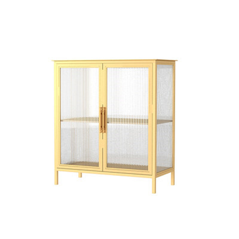 Glass Door Display Cabinet Industrial Storage Cabinet for Living Room 31"L x 16"W x 35"H Gold Clearhalo 'Display & China Cabinets' 'display_china_cabinets' 'furn' 'furn_display_china_cabinets' 'Furniture' 'Kitchen & Dining Furniture' 6196698