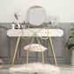 Glam Makeup Counter with 2 Drawers in White Vanity Table for Bedroom Clearhalo 'Bedroom Furniture' 'furn' 'furn_makeup_vanities' 'Furniture' 'Makeup Vanities' 'makeup_vanities' 6196753