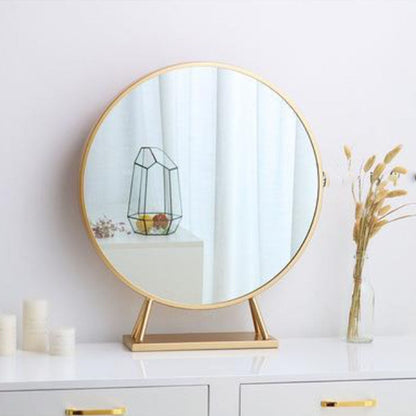 Glam Makeup Counter with 2 Drawers in White Vanity Table for Bedroom Mirror None Clearhalo 'Bedroom Furniture' 'furn' 'furn_makeup_vanities' 'Furniture' 'Makeup Vanities' 'makeup_vanities' 6196757