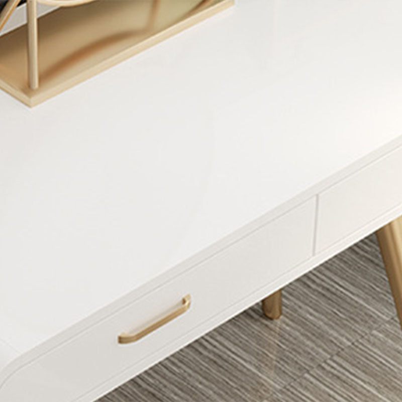 Glam Makeup Counter with 2 Drawers in White Vanity Table for Bedroom Clearhalo 'Bedroom Furniture' 'furn' 'furn_makeup_vanities' 'Furniture' 'Makeup Vanities' 'makeup_vanities' 6196759