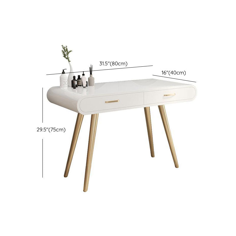 Glam Makeup Counter with 2 Drawers in White Vanity Table for Bedroom Clearhalo 'Bedroom Furniture' 'furn' 'furn_makeup_vanities' 'Furniture' 'Makeup Vanities' 'makeup_vanities' 6196762