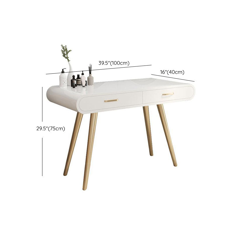 Glam Makeup Counter with 2 Drawers in White Vanity Table for Bedroom Clearhalo 'Bedroom Furniture' 'furn' 'furn_makeup_vanities' 'Furniture' 'Makeup Vanities' 'makeup_vanities' 6196763