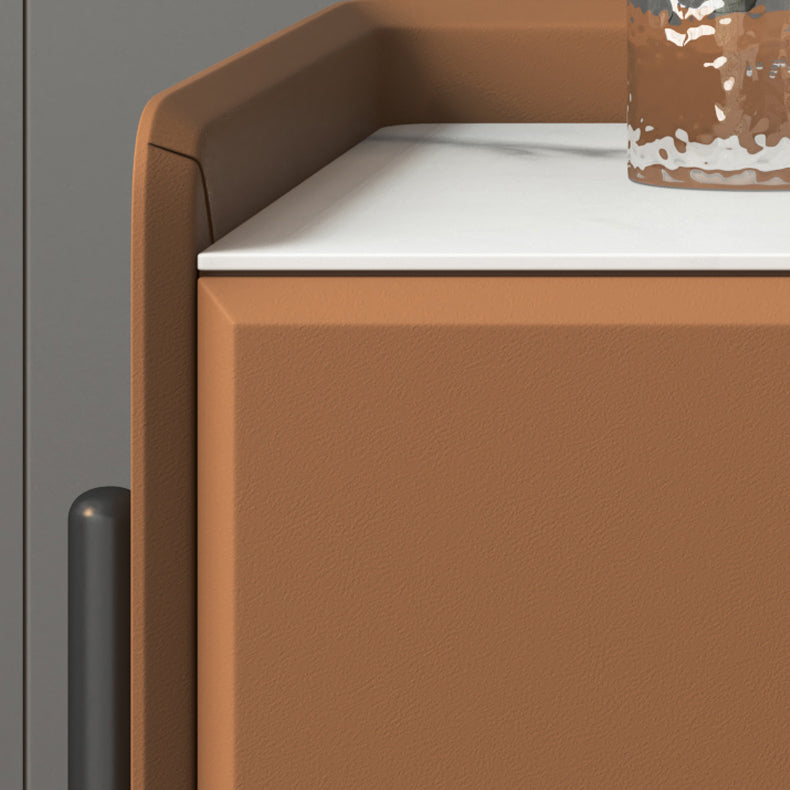 Table de nuit en pierre et en métal moderne Armoire de chevet de rangement avec les jambes