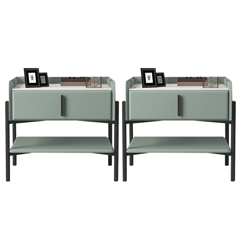 Table de nuit en pierre et en métal moderne Armoire de chevet de rangement avec les jambes