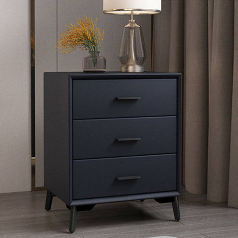 23.62" Tall Faux Leather Night Table 3-drawer Bedside Cabinet with Legs 1 Piece Clearhalo 'Bedroom Furniture' 'furn' 'furn_night_stand' 'Furniture' 'night_stand' 'Nightstands' 6196857