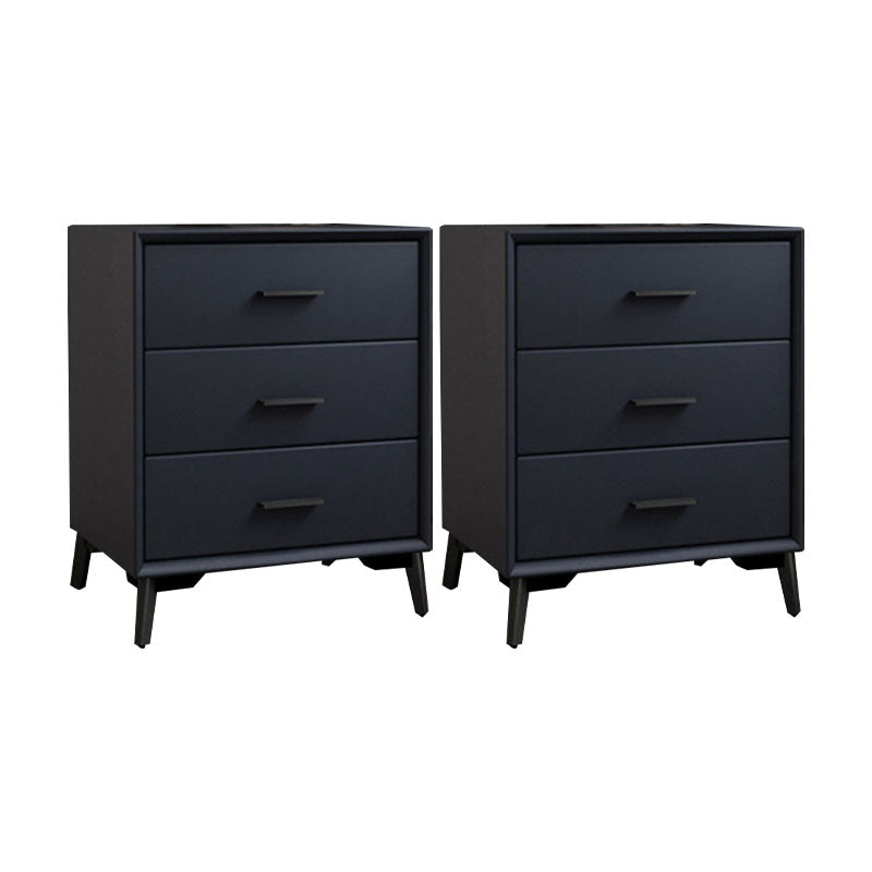 23.62" Tall Faux Leather Night Table 3-drawer Bedside Cabinet with Legs 2 Piece Set Clearhalo 'Bedroom Furniture' 'furn' 'furn_night_stand' 'Furniture' 'night_stand' 'Nightstands' 6196859