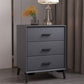 23.62" Tall Faux Leather Night Table 3-drawer Bedside Cabinet with Legs Dark Gray 1 Piece Clearhalo 'Bedroom Furniture' 'furn' 'furn_night_stand' 'Furniture' 'night_stand' 'Nightstands' 6196861