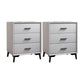 23.62" Tall Faux Leather Night Table 3-drawer Bedside Cabinet with Legs Light Gray 2 Piece Set Clearhalo 'Bedroom Furniture' 'furn' 'furn_night_stand' 'Furniture' 'night_stand' 'Nightstands' 6196866