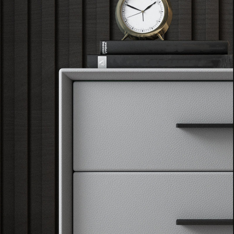 23.62" Tall Faux Leather Night Table 3-drawer Bedside Cabinet with Legs Clearhalo 'Bedroom Furniture' 'furn' 'furn_night_stand' 'Furniture' 'night_stand' 'Nightstands' 6196867