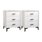 23.62" Tall Faux Leather Night Table 3-drawer Bedside Cabinet with Legs White 2 Piece Set Clearhalo 'Bedroom Furniture' 'furn' 'furn_night_stand' 'Furniture' 'night_stand' 'Nightstands' 6196871