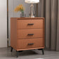 23.62" Tall Faux Leather Night Table 3-drawer Bedside Cabinet with Legs Orange 1 Piece Clearhalo 'Bedroom Furniture' 'furn' 'furn_night_stand' 'Furniture' 'night_stand' 'Nightstands' 6196879
