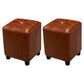 Leather Pouf Ottoman Whole Colored Water Resistant Square Tufted Pouf Ottoman Brown 2 Piece Set Clearhalo 'furn' 'furn_ottomans_poufs' 'Furniture' 'Living Room Furniture' 'Ottomans & Poufs' 'ottomans_poufs' 6197038