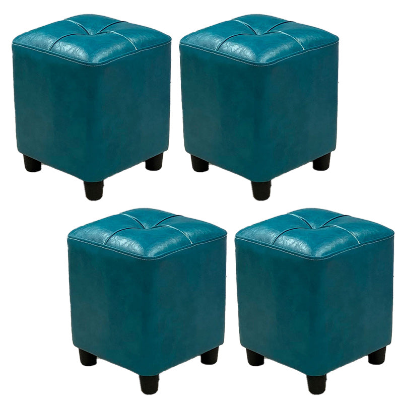 Leather Pouf Ottoman Whole Colored Water Resistant Square Tufted Pouf Ottoman Blue 4 Piece Set Clearhalo 'furn' 'furn_ottomans_poufs' 'Furniture' 'Living Room Furniture' 'Ottomans & Poufs' 'ottomans_poufs' 6197043