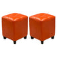 Leather Pouf Ottoman Whole Colored Water Resistant Square Tufted Pouf Ottoman Orange 2 Piece Set Clearhalo 'furn' 'furn_ottomans_poufs' 'Furniture' 'Living Room Furniture' 'Ottomans & Poufs' 'ottomans_poufs' 6197048