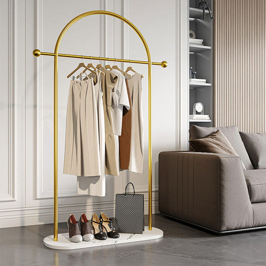 Wunderschöner Metallbeschattierungs -Rack Marmorboden Rack mit Kleiderhaken