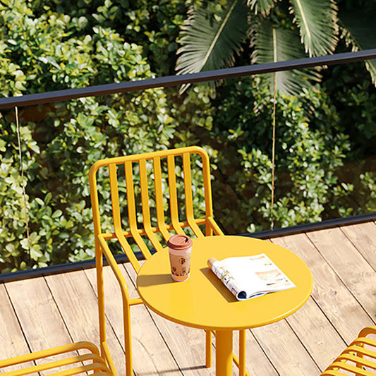 Round Metal Bar Table 41.3"H Industrial Style Outdoor Bar Stool Table with Pedestal