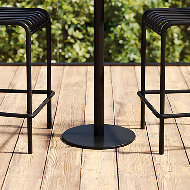 Round Metal Bar Table 41.3"H Industrial Style Outdoor Bar Stool Table with Pedestal