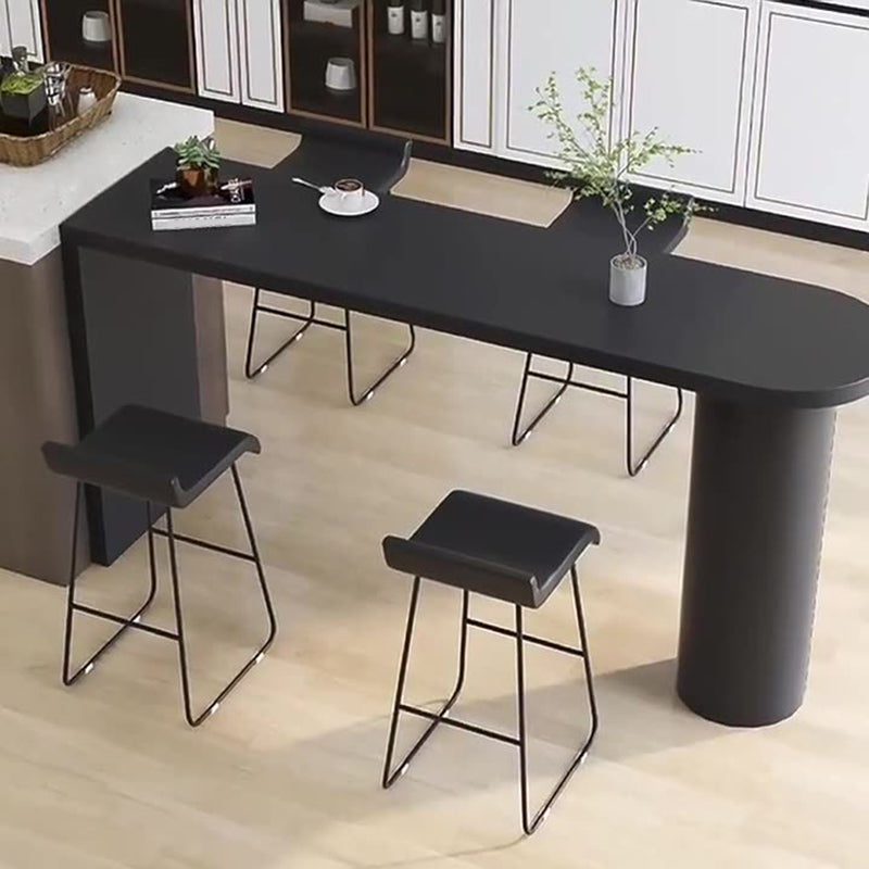 Free Form Industrial Bar Height Table Pine Solid Wood Bar Table with Double Pedestal