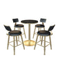 Glam Faux Marble Pub Table Cocktail Bar Table with Metal Pedestal 21.7"L x 21.7"W x 29.5"H Black Round Clearhalo 'Bar Furniture' 'Bar Tables' 'bar_tables' 'furn' 'furn_bar_tables' 'Furniture' 'Kitchen & Dining Furniture' 6197257