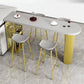 Solid Wood Bistro Table Pedestal Specialty Bar Dining Table with Shelves 78.7"L x 19.7"W x 41.3"H Grey Without Chairs Clearhalo 'Bar Furniture' 'Bar Tables' 'bar_tables' 'furn' 'furn_bar_tables' 'Furniture' 'Kitchen & Dining Furniture' 6197275