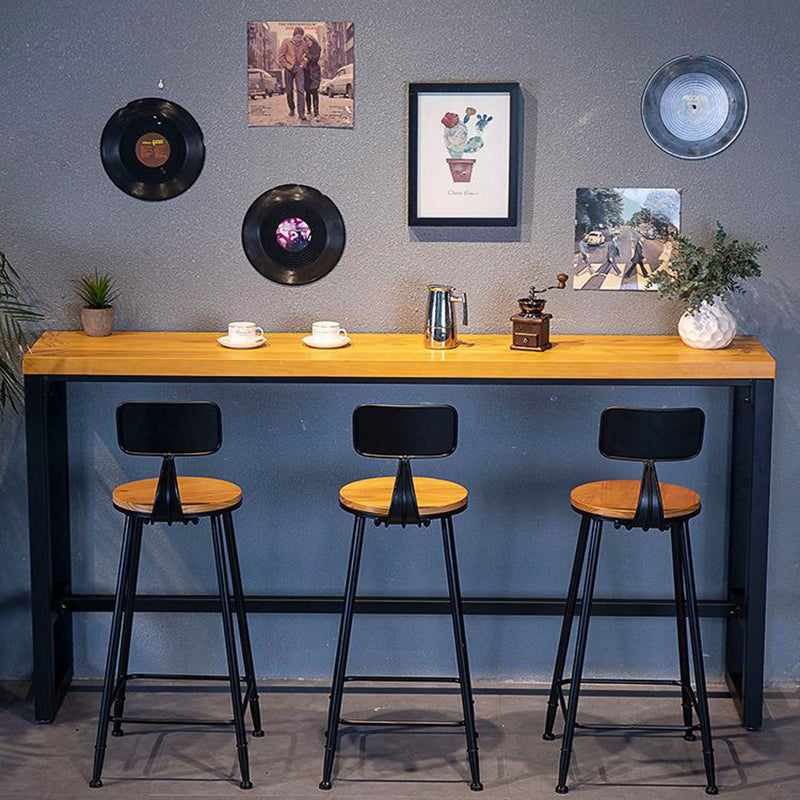 Mesa de barra industrial rectángulo de barra de madera sólida Mesa de pub de altura de barra para café