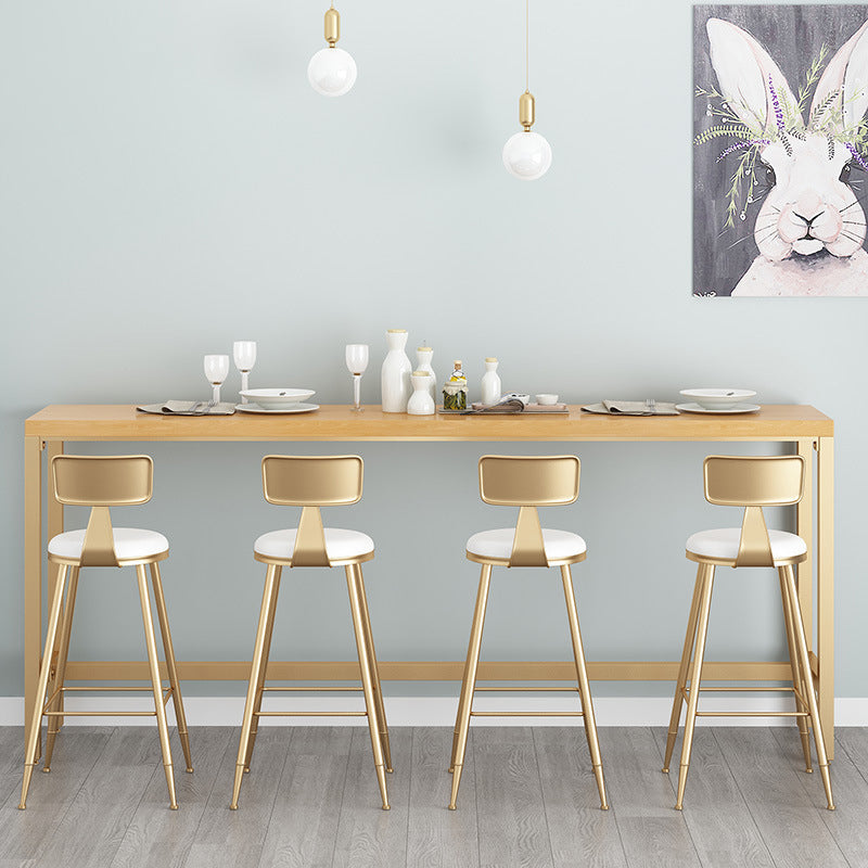 Rectangle Solid Wood Bar Table Modern Dining Table for Kitchen Living Room 78.7"L x 15.7"W x 41.3"H Natural Without Chairs Clearhalo 'Bar Furniture' 'Bar Tables' 'bar_tables' 'furn' 'furn_bar_tables' 'Furniture' 'Kitchen & Dining Furniture' 6197334