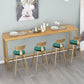 Rectangle Solid Wood Bar Table Modern Dining Table for Kitchen Living Room 86.6"L x 15.7"W x 41.3"H Natural Without Chairs Clearhalo 'Bar Furniture' 'Bar Tables' 'bar_tables' 'furn' 'furn_bar_tables' 'Furniture' 'Kitchen & Dining Furniture' 6197335