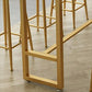 Glam Pub Table Solid Wood Rectangle Bar Table for Indoor and Breakroom