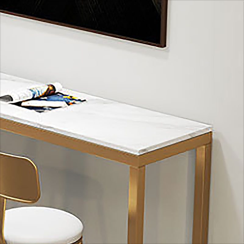 Glam Pub Table Faux Marble Rectangle Bar Table for Indoor and Breakroom