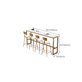 Glam Pub Table Faux Marble Rectangle Bar Table for Indoor and Breakroom