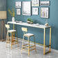 Glam Pub Table Faux Marble Bar Height Rectangle Bar Table for Indoor 59.1"L x 15.7"W x 41.3"H Without Chairs Clearhalo 'Bar Furniture' 'Bar Tables' 'bar_tables' 'furn' 'furn_bar_tables' 'Furniture' 'Kitchen & Dining Furniture' 6197382